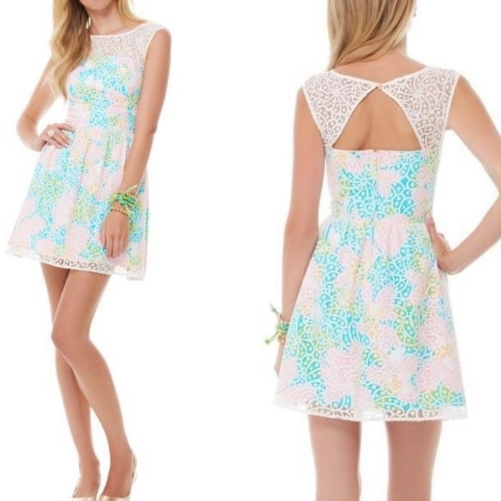 Lilly Pulitzer Morrison Lace Overlay Dress in Mojo